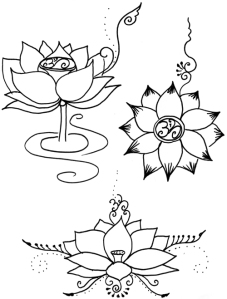 drawings of lotus flowers